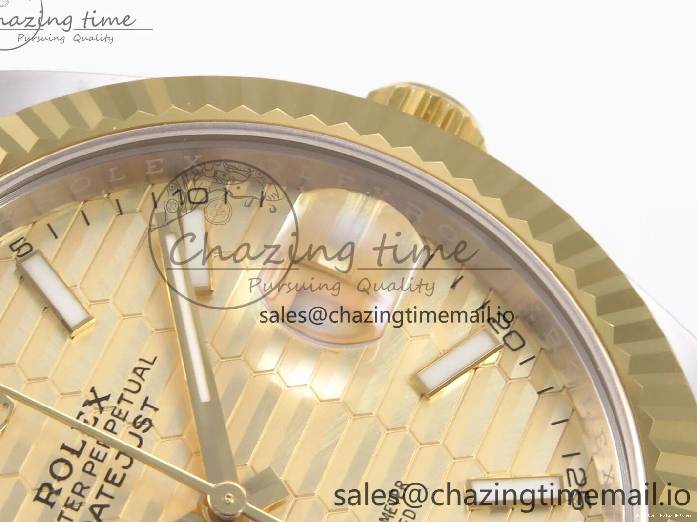 AAA Replica Watches Bracelet Thermal YG Best Edition Dial DateJust 41 Oyster 126333 EWEF SS on 976 YG Textured A 0104